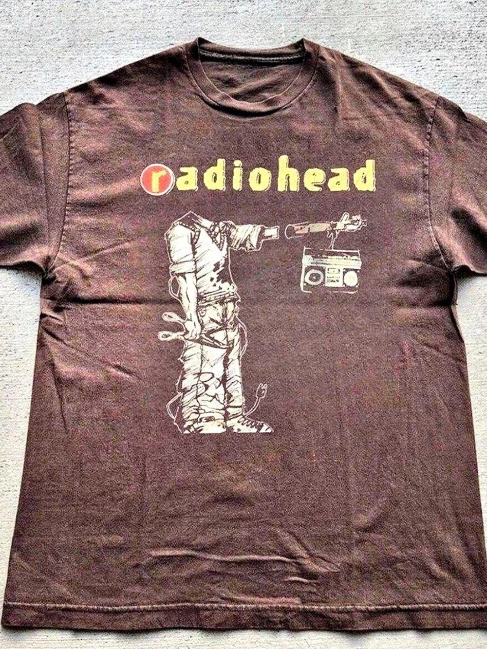 Radiohead Fast-Track Status Graphic T-Shirt Brown